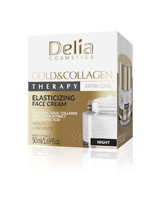 Gel Moisturiser: Gold & Collagen Therapy - Night Face Cream for Elasticity 50mL