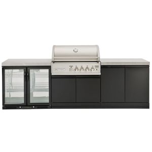 Crossray Outdoor BBQ kitchen, double side cabinet with flat sintered stone bench&hellip;