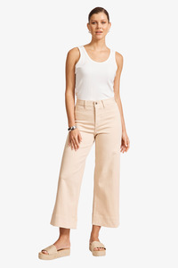 Pants Jumpsuits: Eb & Ive - Del Re Denim Pants - Clay