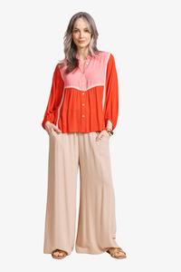 Eb & Ive - Alegria Spliced Top - Cameo/Coral