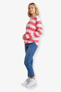 Elm Lifestyle: Elm - Spritz Stripe L/S Tee -Coral Spritz Stripe