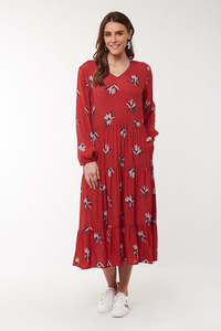 Elm - Native Flora Dress - Rust
