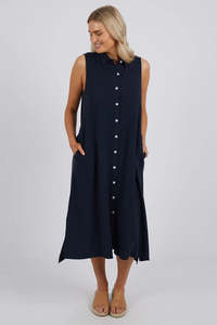 Elm Lifestyle: Elm - Cara Sleeveless Shirt Dress - Navy