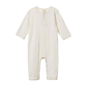 Baby: Nature Baby - Pointelle Henley Pyjama Suit - Natural