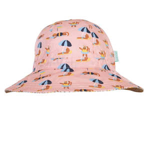 Hats: Acorn - Beach Cats Wide Brim Sunhat - Pink & Multi
