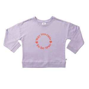 Girls Tops Tees: Hoot Kid - Pascale Sweater - Lilac