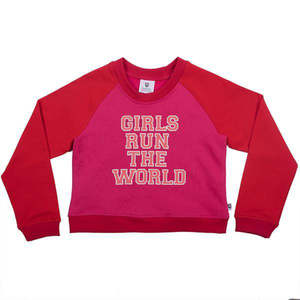 Hoot Kid - Girls Run The World Sweat - Red