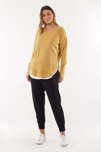 Foxwood: Foxwood - Harlee Long Sleeve Tee - Saffron