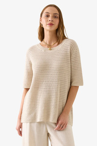 Isle Of Mine: Isle of Mine - Sylvie Knit T Shirt - Canvas