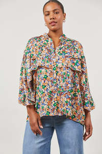 Isle Of Mine - Romance Ruffle Blouse - Meadow Bloom