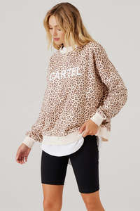 Cartel & Willow - Izzy Sweater - Mocha leopard
