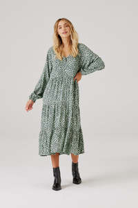 Cartel Willow: Cartel & Willow - Cali Midi Dress - Sage Leopard