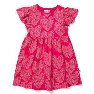 Minti: Minti - I Heart Hearts Dress - Raspberry