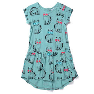Minti: Minti - Cool Cats Woven Dress - Mint