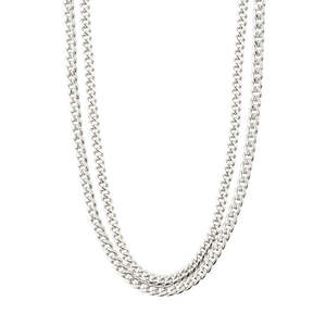 Pilgrim: Pilgrim - Blossom Recycled Curb Chain Necklace - Silver Plated