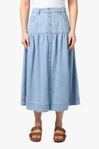 Skirts: Stella + Gemma - Lou Skirt - Light Denim