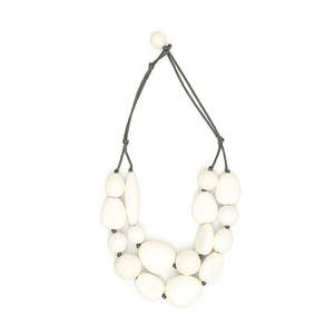 Rare Rabbit: Rare Rabbit - Organic Drops Necklace - White