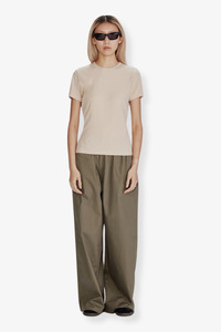 Commoners: Commoners - Fine Rib Short Sleeve Tee - Buttermilk