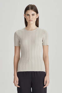 Commoners: Commoners - Base Rib Knit Tee - Pumice