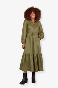 New To Sale: Eb & Ive - Nama Shirt Dress - Fern