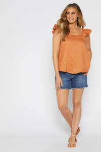 Isle Of Mine Clearance: Isle of Mine - Mystic ruffle top - Rust