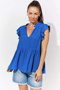 Isle Of Mine Clearance: Isle Of Mine - Java Frill Top - Cobalt