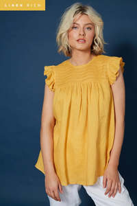 Isle Of Mine Clearance: Isle Of Mine - Antillia Peasant Top - Marigold
