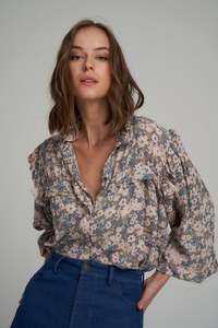 Lilya - Ratu Blouse - Floral Blue