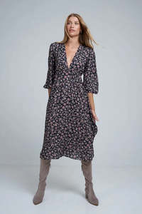 Lilya: Lilya - Norma Dress - Folk Print Black