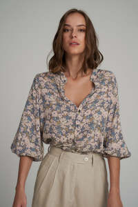 Lilya 1: Lilya - Agatha Top - Floral Blue