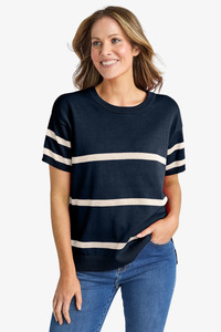 Elm Lifestyle: Elm - Sage Short Sleeve Knit - Navy