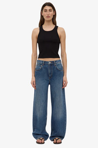 Pants Jumpsuits: Assembly Label - Low Curve Mid Rise Jean - Mid Blue