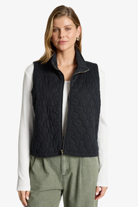Jackets: Eb & Ive - Sansi Quilted Crop Vest - Black