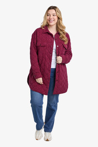 Elm Lifestyle: Elm - Katie Quilted Shacket - Plum