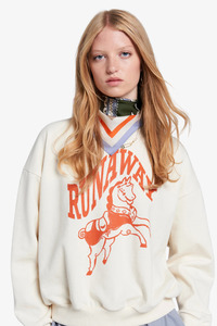 Karen Walker -  Runaway Carousel Crew - Ecru/Tangerine