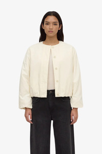 Jackets: Assembly Label - Zoie Padded Bomber Jacket - Antique White