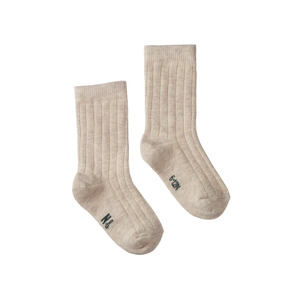 Nature Baby - Organic Cotton Rib Socks - Oatmeal Marle