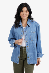 Elm Lifestyle: Elm - Odette - Denim Shirt - Mid Blue Wash