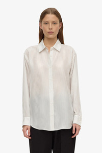 Assembly Label: Assembly Label - Saskia Silk Shirt- Cream/Charcoal Stripe