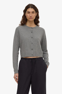 Assembly Label: Assembly Label - Orina Cotton Cashmere Cardigan - Dark Grey Marle