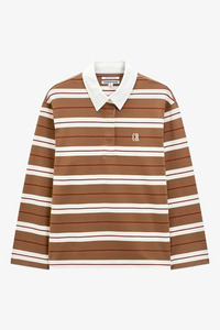 Country Road: Country Road - Australian Rugby Polo Sweat Mocha Stripe-