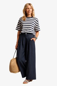 Pants Jumpsuits: Eb & Ive - Cove Palazzo Pant - Indigo