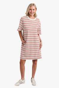 Elm Lifestyle: Elm - Rouge Tee Dress - Tan Stripe