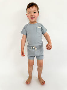Organic Cotton Ribbed Summer Set | Blueberry