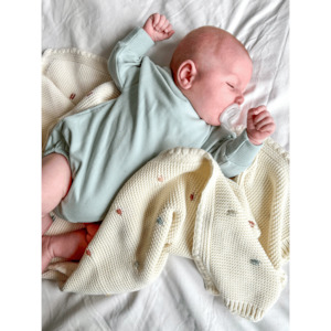 Organic French Terry Cotton Bubble Romper | Duck Egg