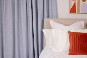 Readymade Curtains: Clyde Blue Smoke Lined Pencil Pleat Curtains