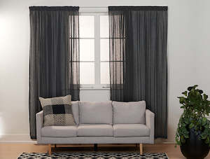 Net Voile And Sheer Curtains: Rhapsody Charcoal Sheer Curtains