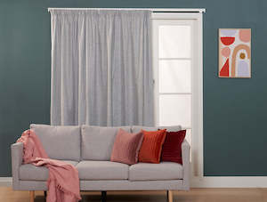 Thermal Curtains: Herringbone II Grey Blockout Pencil Pleat Curtains