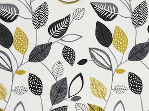 Nordic Collection: Forest Leaves Noir Fabric