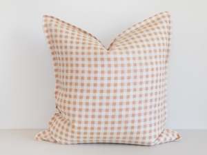 Cushions: Ava Linen Filled Cushion - Apricot Square